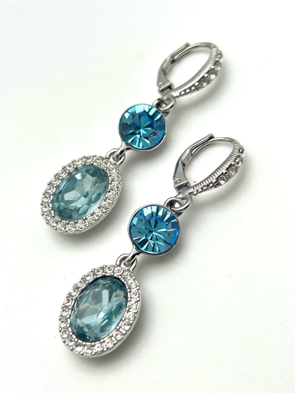 Givenchy Blue Crystal Drop Earrings